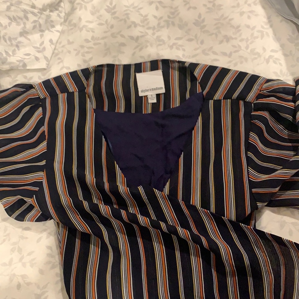 Striped crisscrossed top